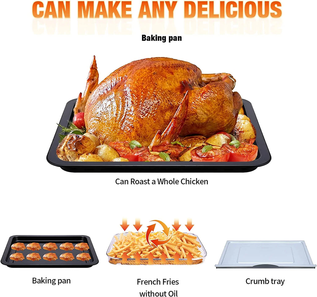 10 Quart Black Air Fryer Toaster Oven W845