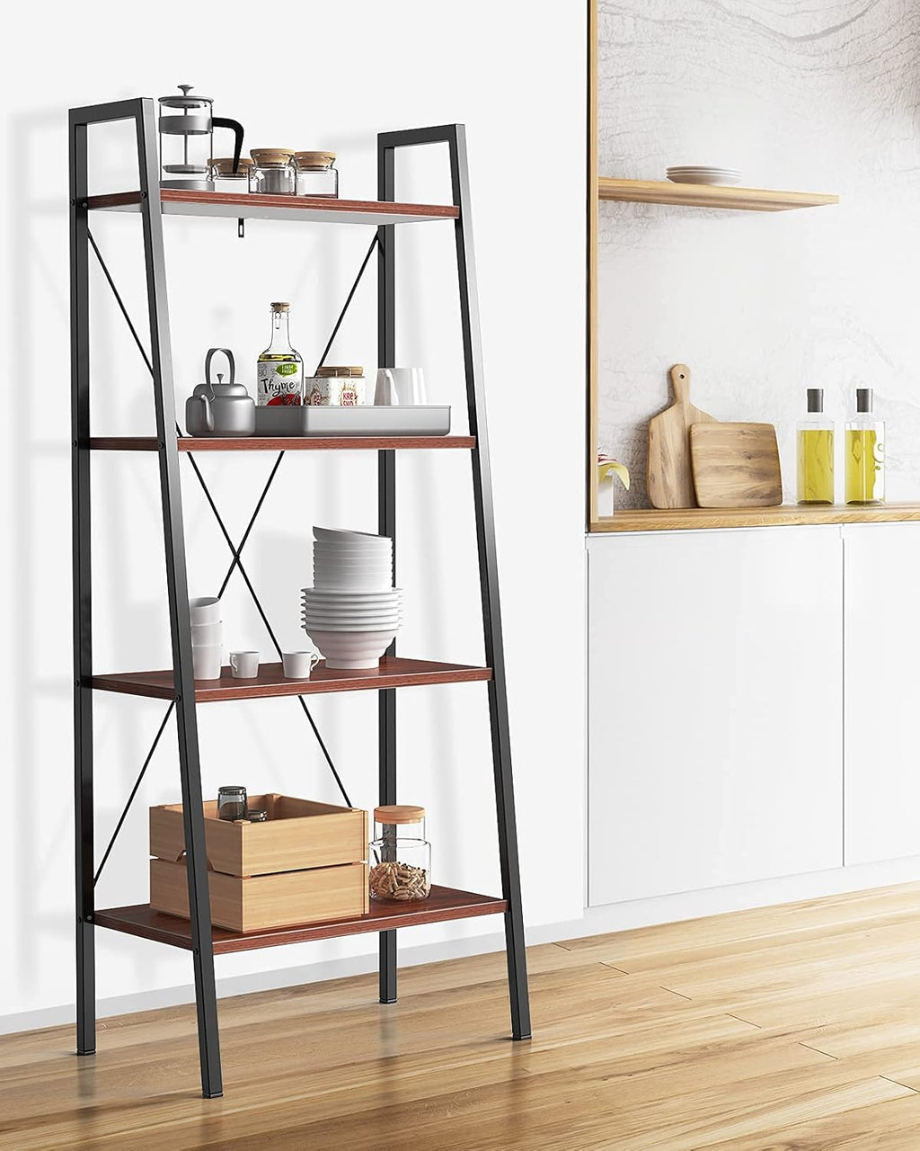 4-Tier Industrial Ladder Bookcase P9823