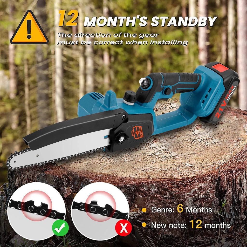 6 Inch 8 Inch Cordless Chainsaw with 2 Battery Auto-oil System P823