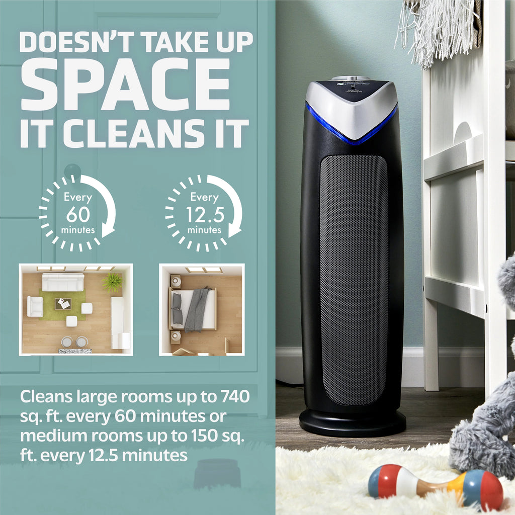 Tower Air Purifier with True HEPA Filter and UV-C Sanitizer, 2-Pack V195261