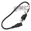 2PC Power Cord, 5-15P, SJT, 2 ft., Blk, 13A, 16/3 J63138