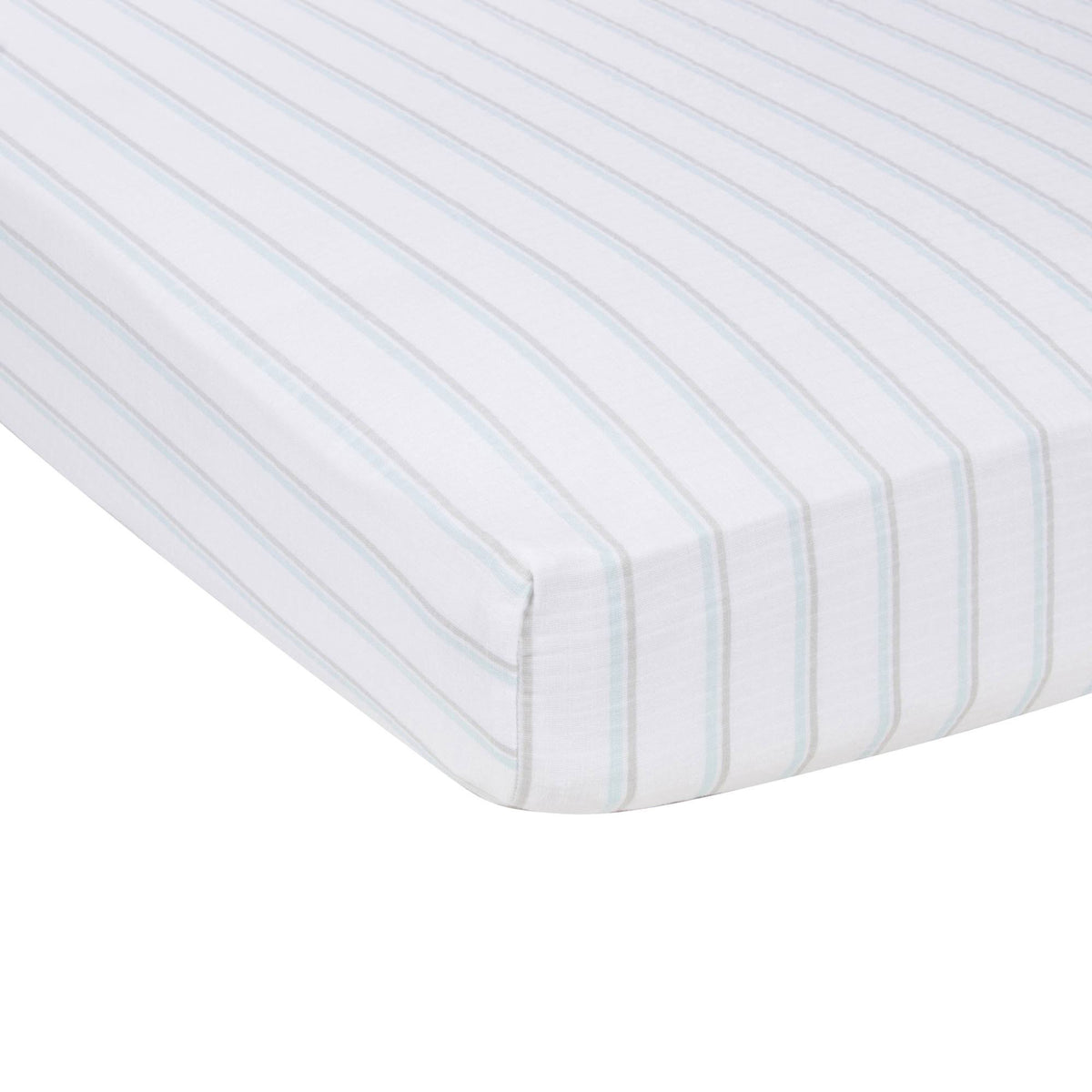 Blue and Gray Stripes Muslin Crib Sheet D97223