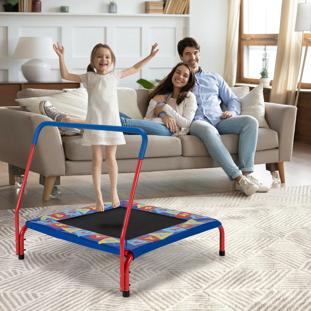 36'' Kids Square Trampoline with Foam Handrail P37783