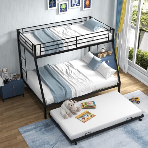 Twin Over Full Metal Bunk Bed with Trundle Z65254