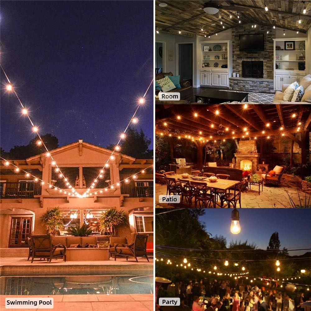 105FT Warm White S14 Shatterproof Outdoor String Lights J4097