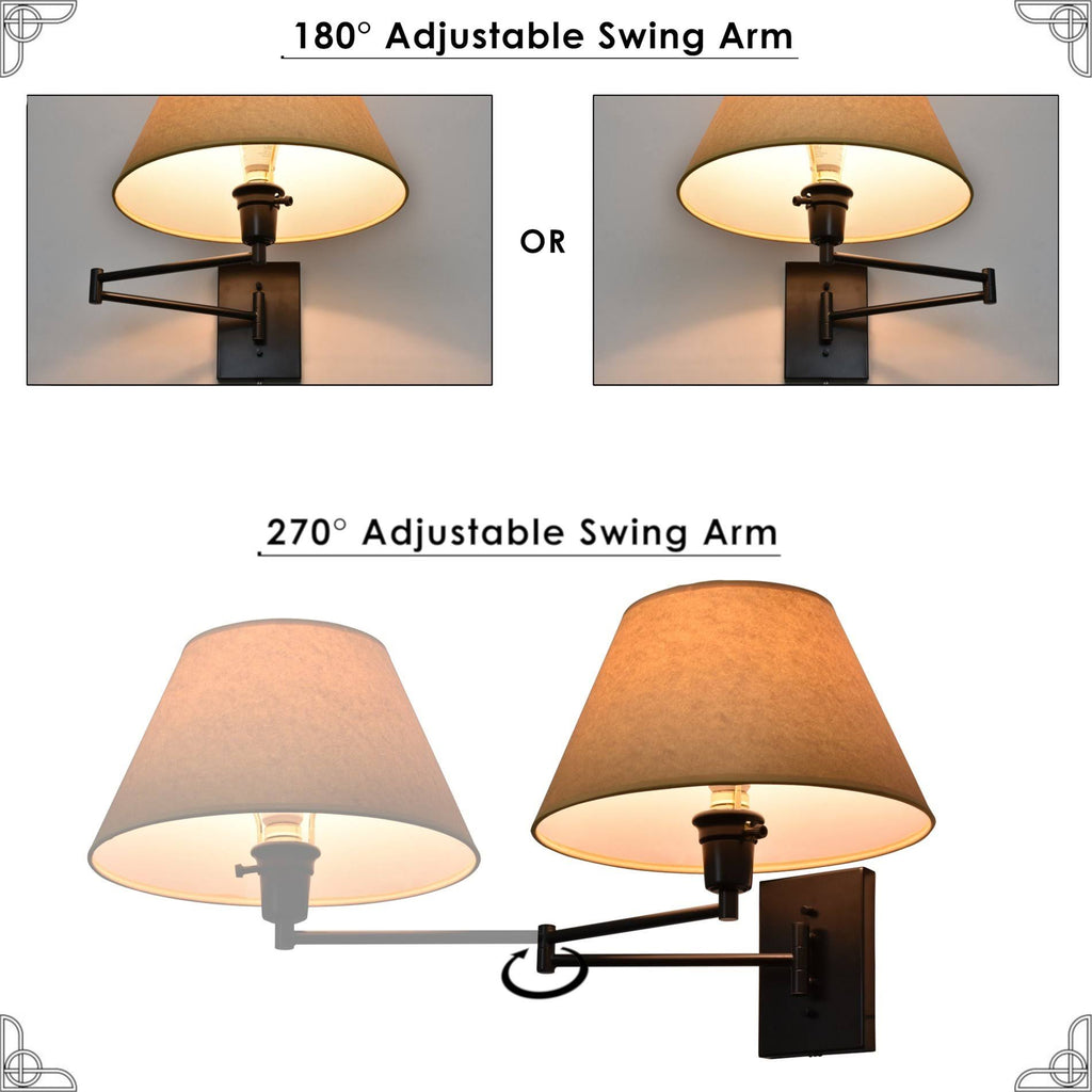 Black Swing Arm Wall Lamp U9906