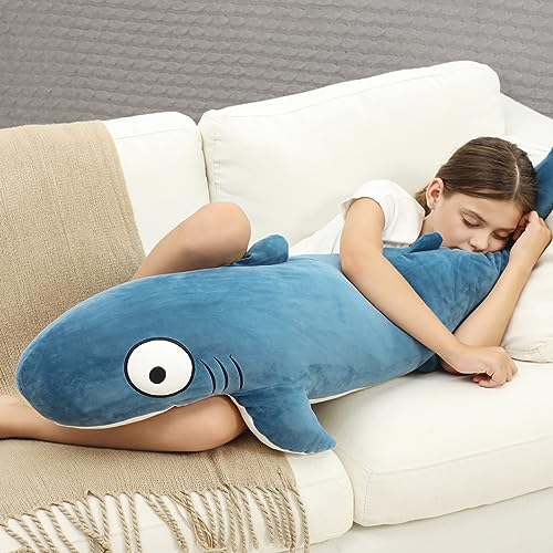 Blue 32” Shark Plush Stuffed Animal N834