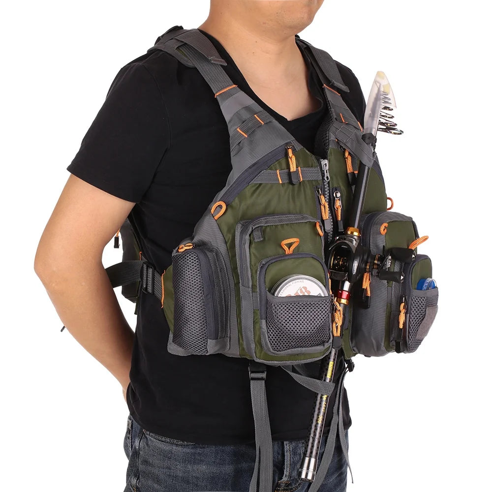 Outdoor Padded Fishing Life Jacket Swimming Sailing Waistcoat Utility Vest Floatation Device C861020