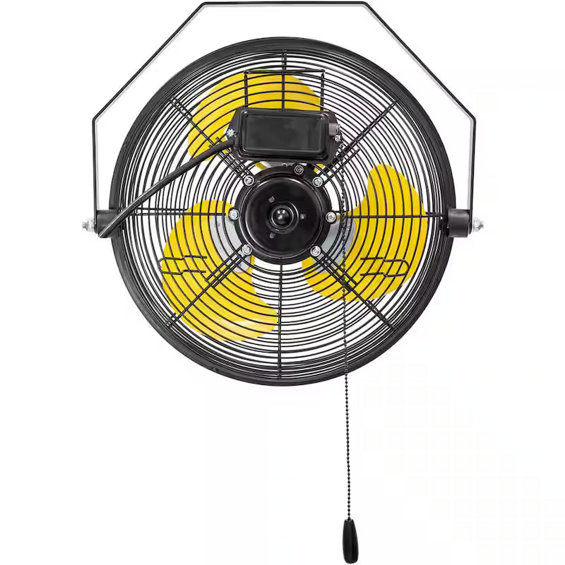 Yellow 12 in. 3-Speeds Wall Fan with Metal Structure O593292