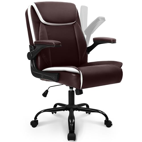 White Ergonomic Mid-Back Leather Office Chair A527