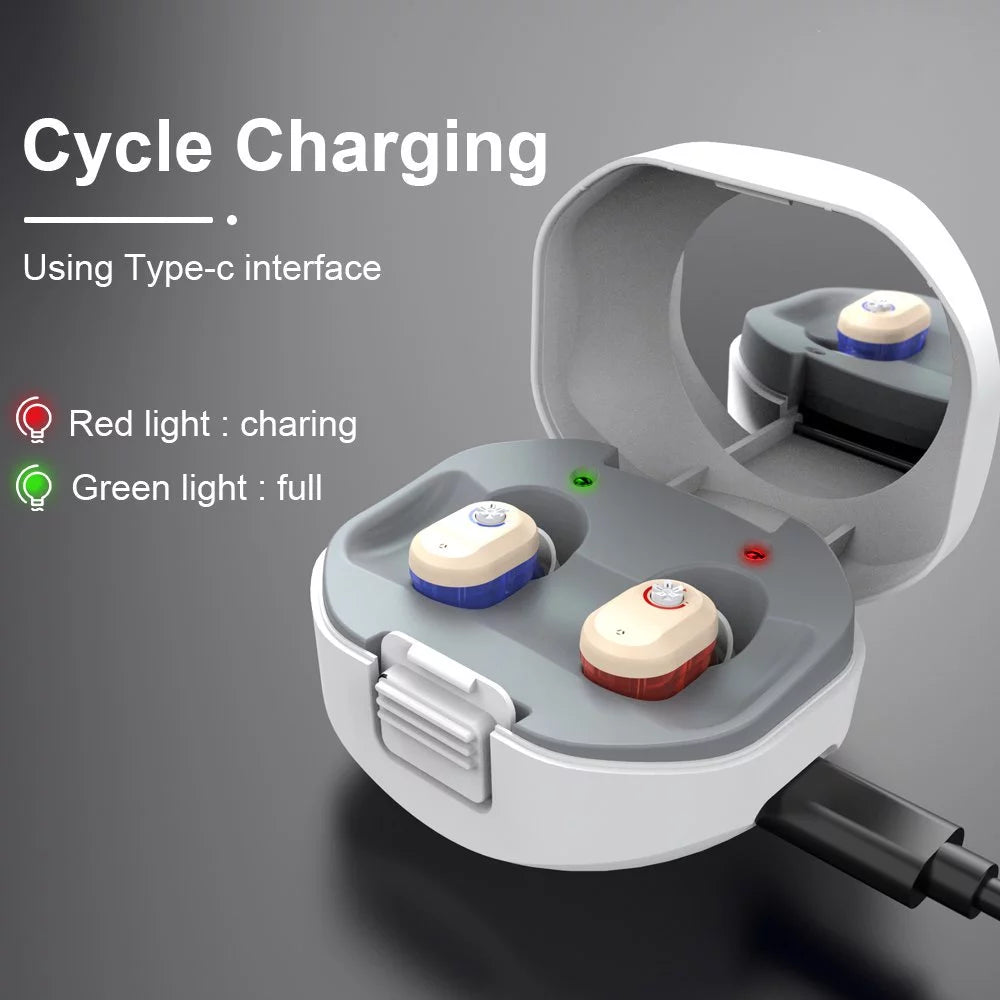 In-ear Rechargeable Sound Amplifiers with Charging Case X785