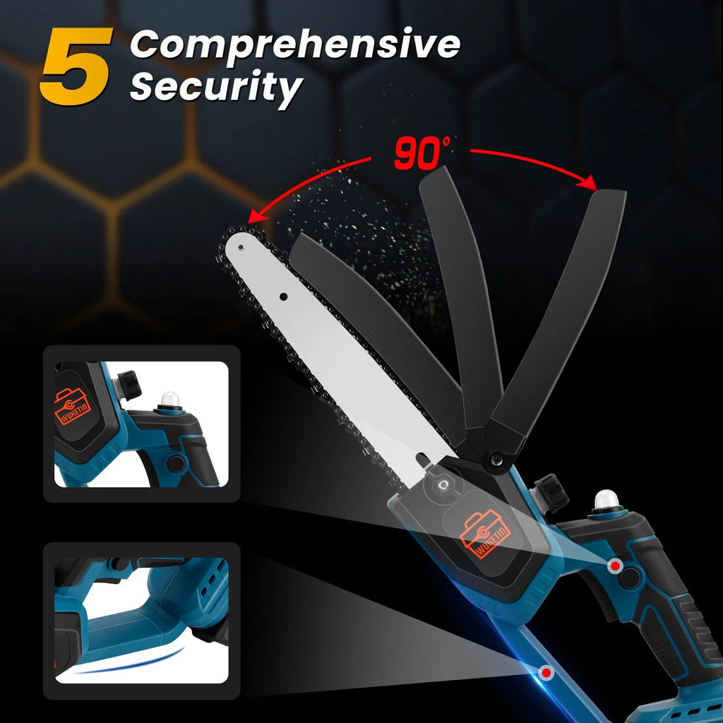 6 Inch 8 Inch Cordless Chainsaw with 2 Battery Auto-oil System P823