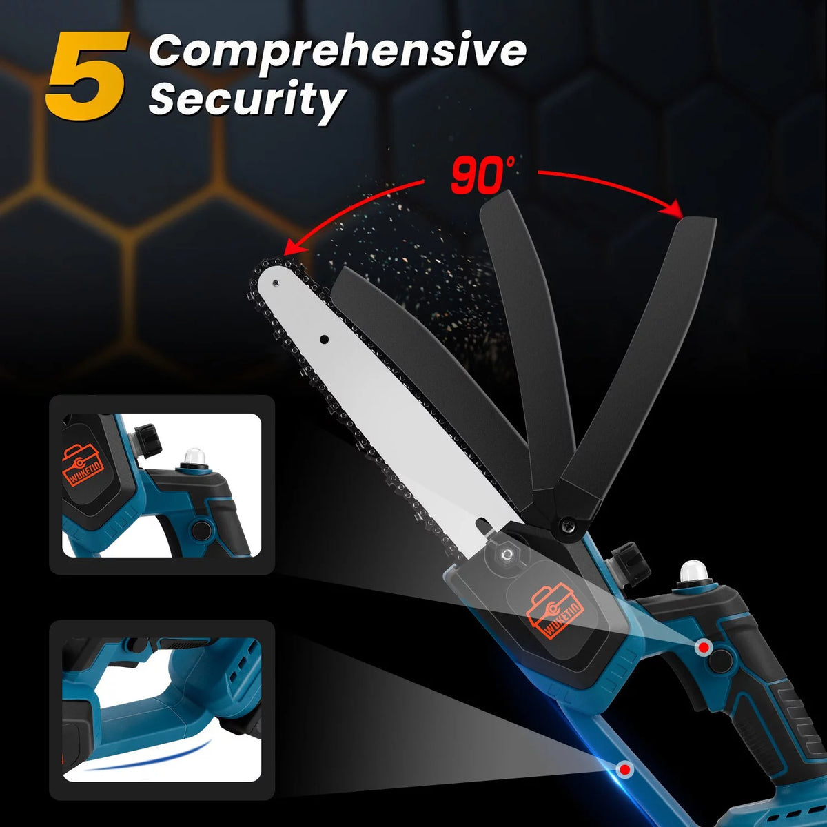 6 Inch 8 Inch Cordless Chainsaw with 2 Battery Auto-oil System P823