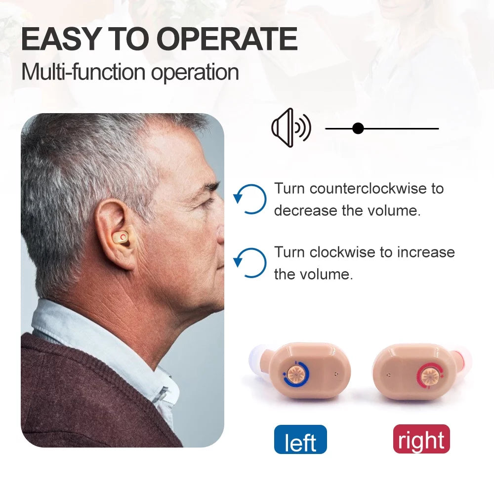 In-ear Rechargeable Sound Amplifiers with Charging Case X785