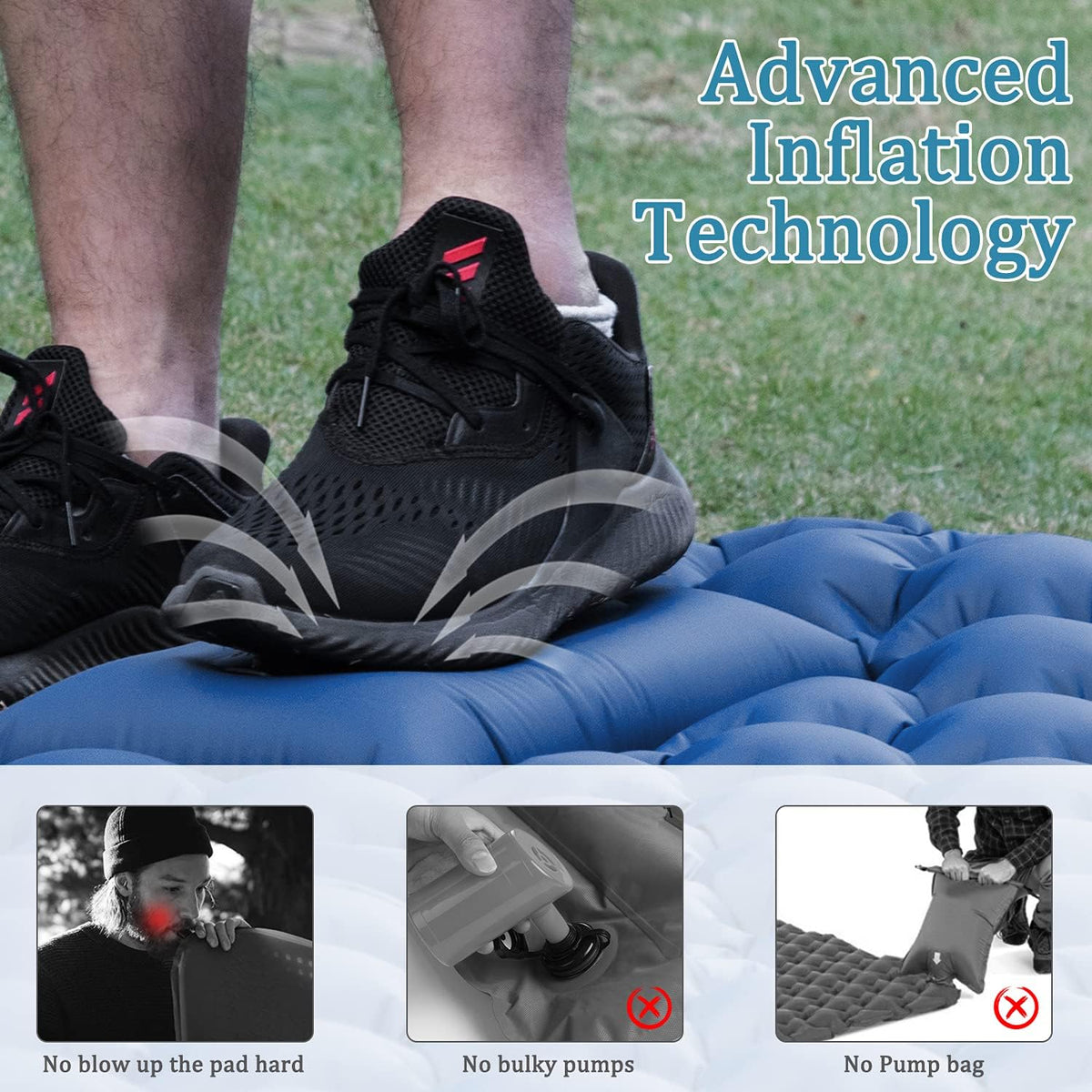 Inflatable Camping Pad for 2 Person Lightweight Waterproof Air Mattress S983188