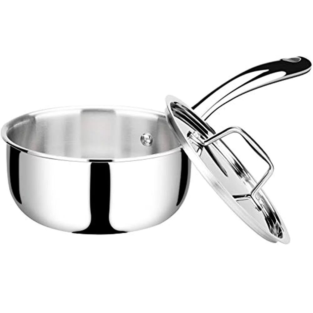 Whole-Clad Tri-Ply Stainless Steel Saucepan with Lid, 1.6 Quart R8929