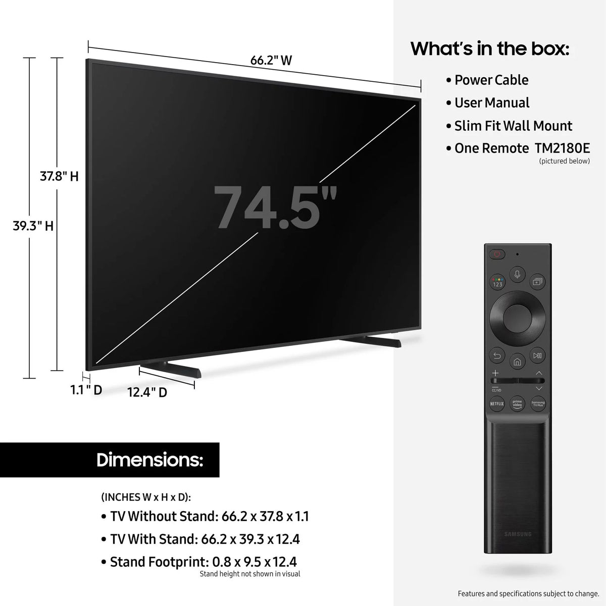 75 Class QLED 4K Smart TV F30831