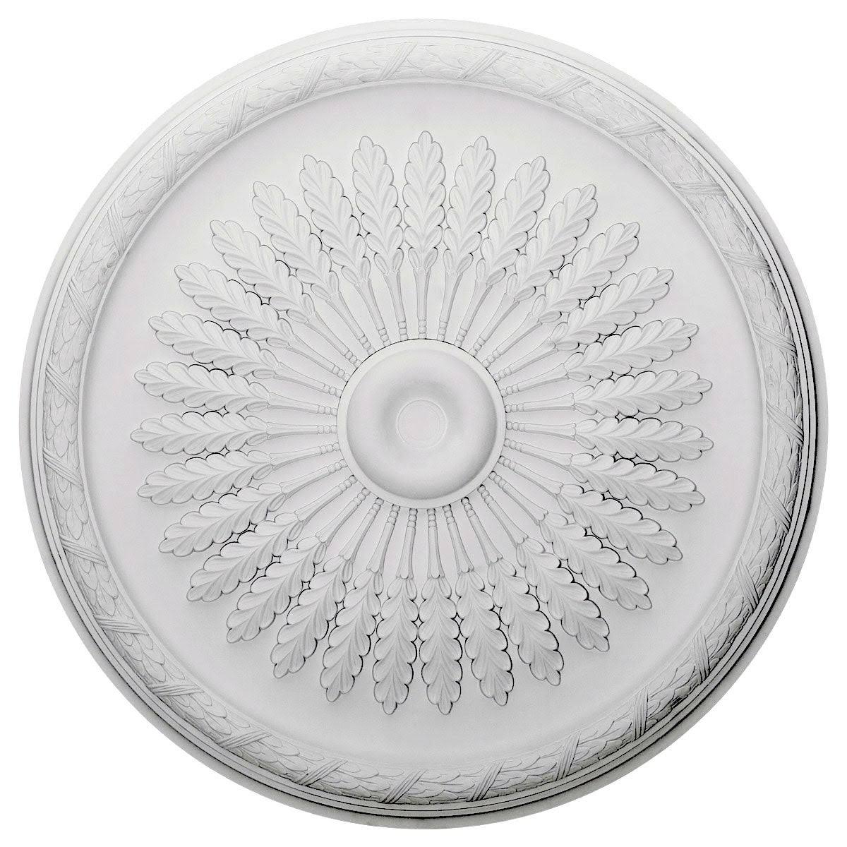 36x22OD x 1 1/2x22P Ceiling Medallion, Hand-Painted Pot of Cream Crackle F451