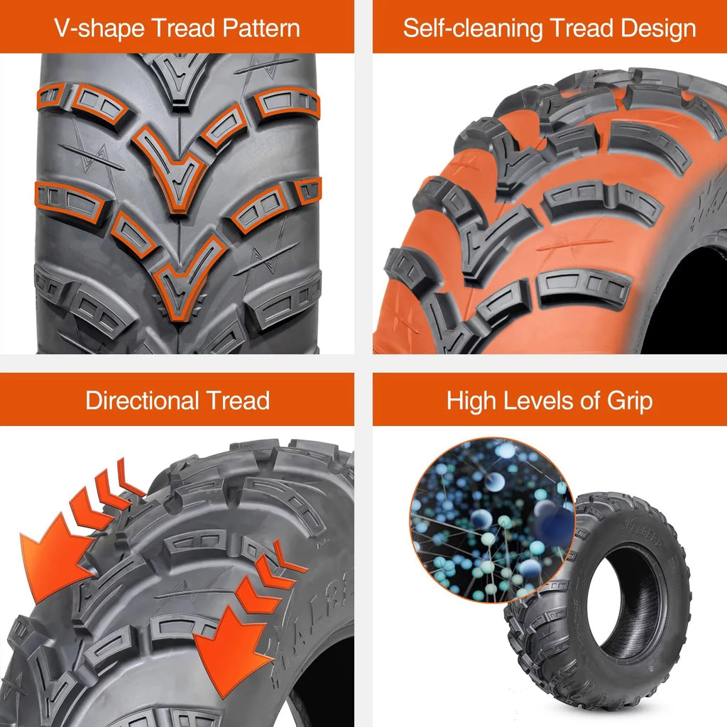 25x8-12 Front & 25x10-12 Rear All Terrain Tires Set of 4 R45479