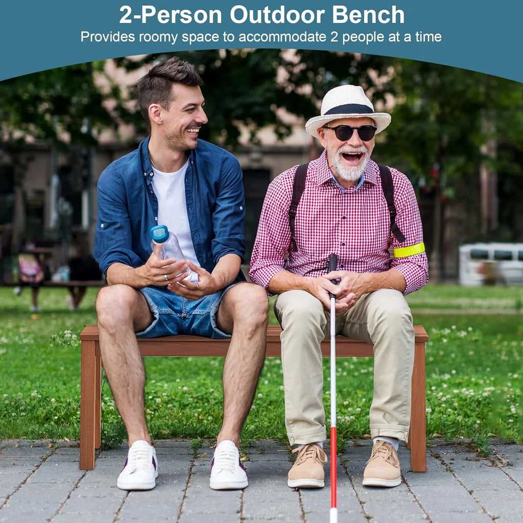 Weather Resistant Solid Wood 2 Seater Outdoor Bench D160374