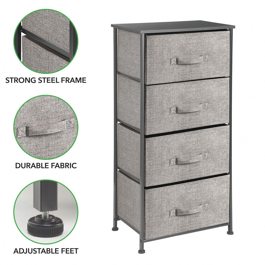Tall Dresser Storage Tower with 4 Fabric Drawers G94088