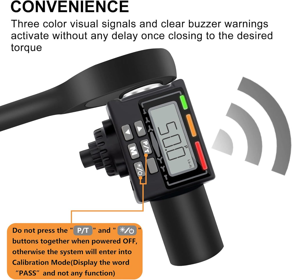 1/2" Digital Torque Adapter Converter with Tire Pressure Gauge, Pack of 2 K126
